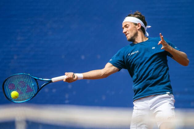 210713 Casper Ruud, Norge, vid en träning under dag 9 av Nordea Open den 13 juli 2021 i Bastad. Copyright: MATHILDAxAHLBERG BB210713BB102