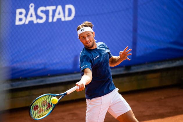 210713 Casper Ruud, Norge, vid en träning under dag 9 av Nordea Open den 13 juli 2021 i Bastad. Copyright: MATHILDAxAHLBERG BB210713BB108