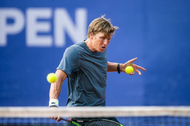 210713 Andre Göransson, Sverige, tränar under dag 9 av Nordea Open den 13 juli 2021 i Bastad. Copyright: MATHILDAxAHLBERG BB210713BB182
