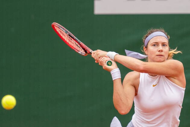 July 14, 2021, Lausanne, Vaud, Switzerland: Lausanne, VD, Switzerland: Swiss STEFANIE VOEGELE is seen in action during her match against American FRANCESCA DI LORENZO during the Ladies Open Lausanne. Lausanne Switzerland - ZUMAs230 20210714_znp_s230_004 Copyright: xCorinexScibozx