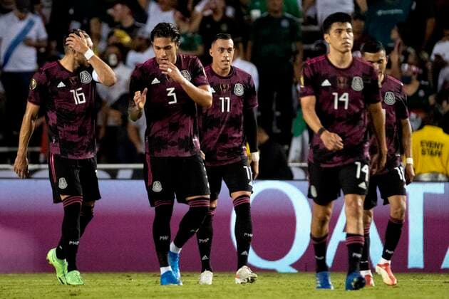 Rogelio Funes Mori (C) of Mexico after scoring against Guatemala during the Gold Cup group phase soccer match at Cotton Bowl stadium in Dallas, USA, 14 July 2021. Guatemala vs. Mexico !ACHTUNG: NUR REDAKTIONELLE NUTZUNG!  Copyright: xCarlosxRamírezx AMDEP7232 20210715-b25ef764f08008f416a4088a36897dd7fd38a75a