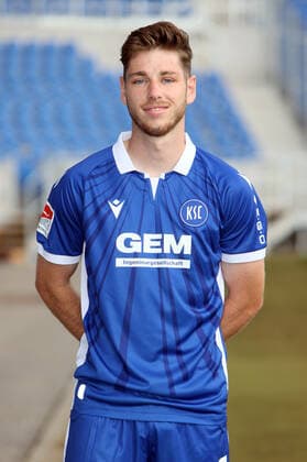Karlsruher SC Portraittermin Saison 2021 2022 Leon Jensen, Karlsruher SC, 2. Bundesliga, Porträttermin 2021 2022.