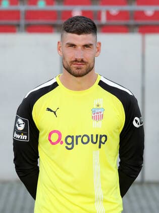 Teampraesentation Zwickau 15.07.2021 Torhüter Johannes Brinkies (1, Zwickau); FSV Zwickau, 3.Liga, Porträttermin 2021 2022 , Zwickau, 15.07.2021, Stadion Zwickau, Fussball ,