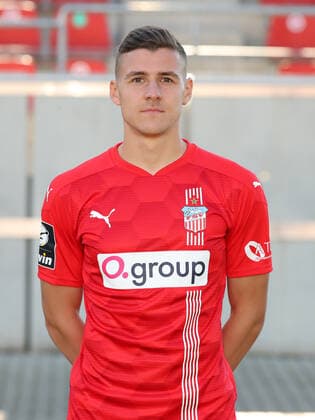 Teampraesentation Zwickau 15.07.2021 Marius Hauptmann (23, Zwickau); FSV Zwickau, 3.Liga, Porträttermin 2021 2022 , Zwickau, 15.07.2021, Stadion Zwickau, Fussball ,