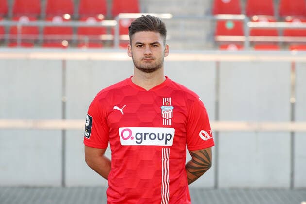 Teampraesentation Zwickau 15.07.2021 Dominic Baumann (28, Zwickau); FSV Zwickau, 3.Liga, Porträttermin 2021 2022 , Zwickau, 15.07.2021, Stadion Zwickau, Fussball ,