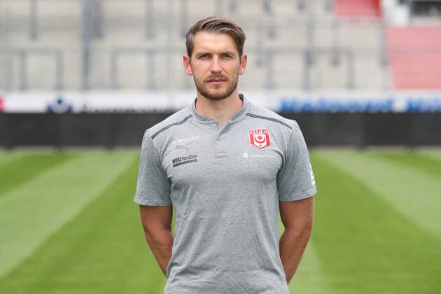 Teampraesentation Halle 15.07.2021 Athletiktrainer Ken Kaiser; Hallescher FC, 3.Liga, Porträttermin 2021 2022 , Halle, 15.07.2021, Leuna Chemie Stadion, Fussball ,