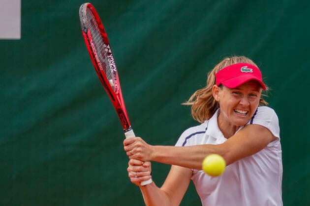 July 16, 2021, Lausanne, Vaud, Switzerland: Lausanne, VD, Switzerland: FIONA FERRO plays a backhand return during the Ladies Open Lausanne. Lausanne Switzerland - ZUMAs230 20210716_znp_s230_005 Copyright: xCorinexScibozx