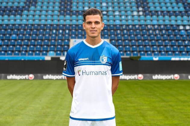 Tobias Müller Mueller (1. FC Magdeburg,5) - 3. Liga 2021 2022 offizieller Fototermin 1. FC Magdeburg in der MDCC Arena in Magdeburg - Deutschland, Fussball, Maenner,GER,15.07.2021