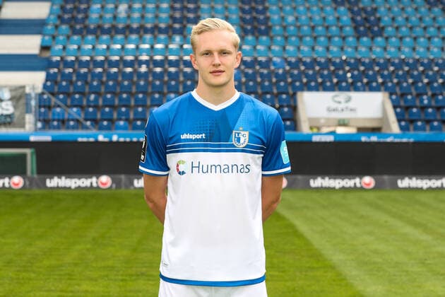 Julian Rieckmann (1. FC Magdeburg) - 3. Liga 2021 2022 offizieller Fototermin 1. FC Magdeburg in der MDCC Arena in Magdeburg - Deutschland, Fussball, Maenner,GER,15.07.2021