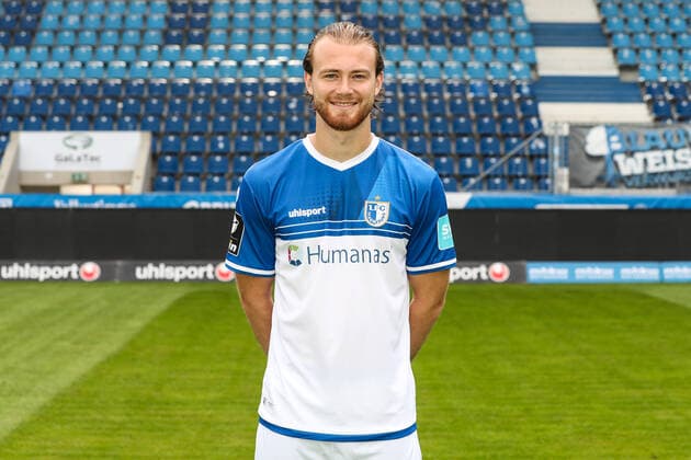 Korbinian Burger (1. FC Magdeburg,27) - 3. Liga 2021 2022 offizieller Fototermin 1. FC Magdeburg in der MDCC Arena in Magdeburg - Deutschland, Fussball, Maenner,GER,15.07.2021