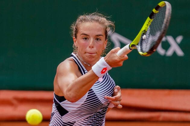 July 16, 2021, Lausanne, Vaud, Switzerland: Lausanne, VD, Switzerland: LUCIA BRONZETTI plays a forehand during the Ladies Open Lausanne. Lausanne Switzerland - ZUMAs230 20210716_znp_s230_008 Copyright: xCorinexScibozx