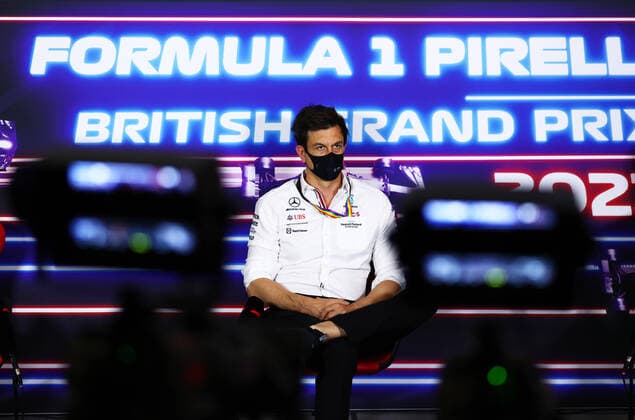 F1 Grand Prix of Great Britain Toto Wolff (AUT, Mercedes-AMG Petronas F1 Team), F1 Grand Prix of Great Britain at Silverstone Circuit on July 16, 2021 in Silverstone, United Kingdom. (Photo by Dan Istitene Getty Images FIA Pool via HOCH ZWEI) Silverstone Silverstone United Kingdom Poolfoto HOCH ZWEI Pool Getty Images ,EDITORIAL USE ONLY