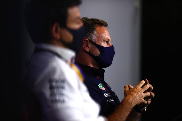 F1 Grand Prix of Great Britain Christian Horner (GBR, Red Bull Racing), F1 Grand Prix of Great Britain at Silverstone Circuit on July 16, 2021 in Silverstone, United Kingdom. (Photo by Dan Istitene Getty Images FIA Pool via HOCH ZWEI) Silverstone Silverstone United Kingdom Poolfoto HOCH ZWEI Pool Getty Images ,EDITORIAL USE ONLY