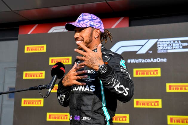 F1 Grand Prix of Great Britain 44 Lewis Hamilton (GBR, Mercedes-AMG Petronas F1 Team), F1 Grand Prix of Great Britain at Silverstone Circuit on July 16, 2021 in Silverstone, United Kingdom. (Photo by Mark Sutton LAT Motorsport Images FIA Pool via HOCH ZWEI) Silverstone United Kingdom Poolfoto HOCH ZWEI Pool Motorsport Images ,EDITORIAL USE ONLY