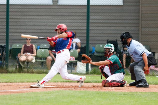 Baseballl I Herren I Saison 2020 2021 I 1.Bundesliga Nord I 11 + 12. Spieltag I Hamburg Stealers - Dohren Wild Farmers I 18.07.2021 Tyler Villaroman (36, Hamburg Stealers) Hamburg Baseballanlage Langenhorst Hamburg Deutschland Copyright: xLobeca RalfxHomburgx