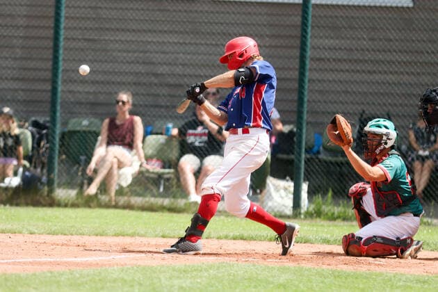 Baseballl I Herren I Saison 2020 2021 I 1.Bundesliga Nord I 11 + 12. Spieltag I Hamburg Stealers - Dohren Wild Farmers I 18.07.2021 Brehan Murphy (14, Hamburg Stealers) Hamburg Baseballanlage Langenhorst Hamburg Deutschland Copyright: xLobeca RalfxHomburgx