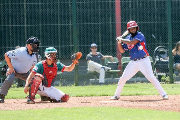 Baseballl I Herren I Saison 2020 2021 I 1.Bundesliga Nord I 11 + 12. Spieltag I Hamburg Stealers - Dohren Wild Farmers I 18.07.2021 Reungelo Bechmount (4, Hamburg Stealers) Hamburg Baseballanlage Langenhorst Hamburg Deutschland Copyright: xLobeca RalfxHomburgx