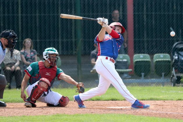 Baseballl I Herren I Saison 2020 2021 I 1.Bundesliga Nord I 11 + 12. Spieltag I Hamburg Stealers - Dohren Wild Farmers I 18.07.2021 Marc Harder (24, Hamburg Stealers) Hamburg Baseballanlage Langenhorst Hamburg Deutschland Copyright: xLobeca RalfxHomburgx