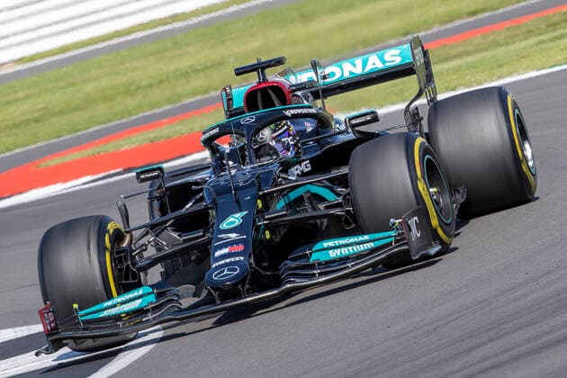 18th July 2021; Silverstone Circuit, Silverstone, Northamptonshire, England; Formula One British Grand Prix, Race Day; Mercedes AMG Petronas F1 Team driver Lewis Hamilton in his Mercedes F1 W12 Mercedes AMG F1 M12  ActionPlus12307296 TimxWilliams