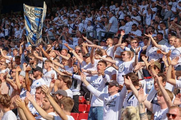 FC Copenhagen v Aalborg Boldklub, Danish Superliga football, Copenhagen, Denmark Copenhagen, Denmark. 18th, July 2021. Football fans of FC Copenhagen seen during the 3F Superliga match between FC Copenhagen and Aalborg Boldklub at Telia Parken in Copenhagen. Copenhagen Denmark  Copyright: xGonzalesxPhoto RunexMathiesenx