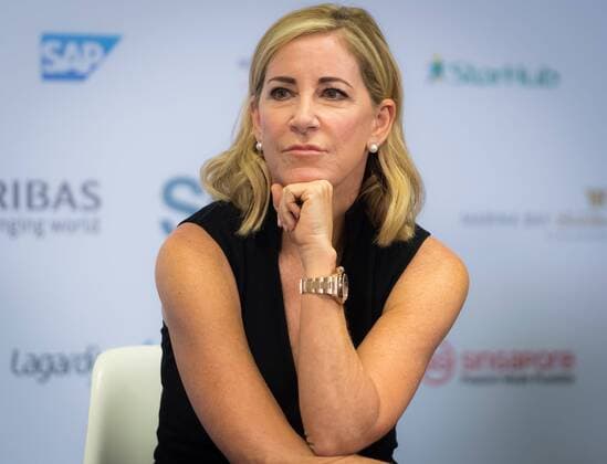 Mandatory Credit: Photo by Rob Prange Shutterstock (9946178j) Chris Evert talks to the media at the 2018 WTA, Tennis Damen Finals tennis tournament BNP Paribas WTA Finals, Singapore - 27 Oct 2018 BNP Paribas WTA Finals, Singapore - 27 Oct 2018  Copyright: xRobxPrange Shutterstockx 9946178j