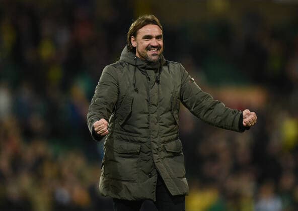 Mandatory Credit: Photo by Joe Toth BPI Shutterstock (9972925eu) Norwich City Manager Daniel Farke celebrates at full-time Norwich City v Millwall, EFL Sky Bet Championship, Football, Carrow Road, Norwich, UK - 10 Nov 2018 EDITORIAL USE ONLY No use with unauthorised audio, video, data, fixture lists (outside the EU), club league logos or live services. Online in-match use limited to 45 images (+15 in extra time). No use to emulate moving images. No use in betting, games or single club league player publications services. Norwich City v Millwall, EFL Sky Bet Championship, Football, Carrow Road, Norwich, UK - 10 Nov 2018 EDITORIAL USE ONLY No use with unauthorised audio, video, data, fixture lists (outside the EU), club league logos or live services. Online in-match use limited to 45 images (+15 in extra time). No use to emulate moving images. No use in betting, games or  Copyright: xJoexToth BPI Shutterstockx 9972925eu