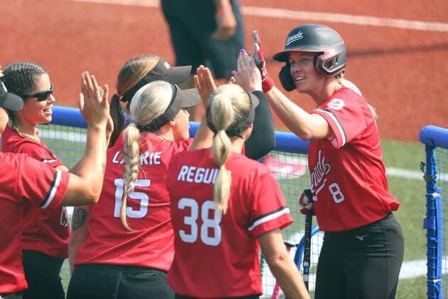 Canada team group, Mannschaftsbild, Totale (CAN), JULY 21, 2021 - Softball : Opening Round match between Mexico 0-4 Canada during the Tokyo 2020 Olympic Games, Olympische Spiele, Olympia, OS at the Fukushima Azuma Baseball Stadium in Fukushima, Japan. Noxthirdxpartyxsales  (165094161)