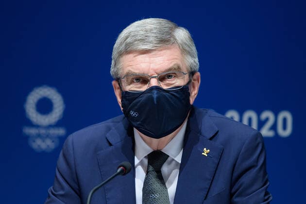 210721 Thomas Bach, president of the International Olympic Committee (IOC), at a press conference, PK, Pressekonferenz during the 138th IOC Session announcing Brisbane as the host of the 2032 Olympic and Paralympic Games, ahead of the Tokyo 2020 Olympic Games, Olympische Spiele, Olympia, OS on July 21, 2021 in Tokyo. Photo: Joel Marklund BILDBYRAN kod JM JM0163 bbeng olympic games olympics os ol olympiska spel olympiske leker tokyo2020 tokyo 2020 tokyo-os tokyo-ol presskonferens IOC Brisbane International Olympic Committee IOK Copyright: JOELxMARKLUND BB210721JM032