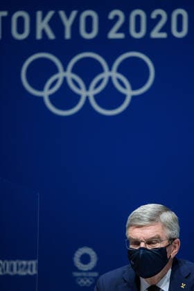210721 Thomas Bach, president of the International Olympic Committee (IOC), at a press conference, PK, Pressekonferenz during the 138th IOC Session announcing Brisbane as the host of the 2032 Olympic and Paralympic Games, ahead of the Tokyo 2020 Olympic Games, Olympische Spiele, Olympia, OS on July 21, 2021 in Tokyo. Photo: Joel Marklund BILDBYRAN kod JM JM0163 bbeng olympic games olympics os ol olympiska spel olympiske leker tokyo2020 tokyo 2020 tokyo-os tokyo-ol presskonferens IOC Brisbane International Olympic Committee IOK Copyright: JOELxMARKLUND BB210721JM042