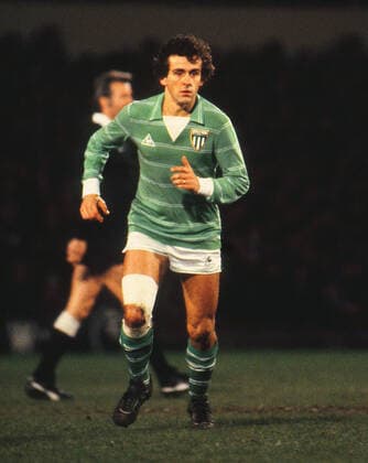 Football - 1980 1981 UEFA Cup - Quarter-Final, Second Leg: Ipswich Town 3 (7) AS Saint-Etienne 1 (2) St Etienne s Michel Platini at Portman Road. 