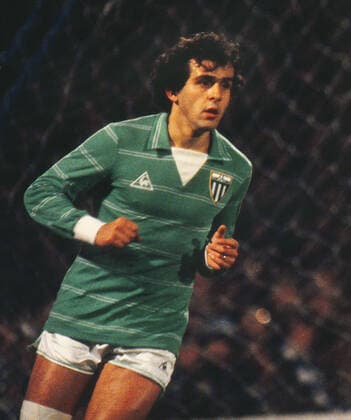 Football - 1980 1981 UEFA Cup - Quarter-Final, Second Leg: Ipswich Town 3 (7) AS Saint-Etienne 1 (2) St Etienne s Michel Platini at Portman Road. 