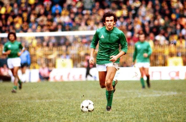 Michel PLATINI - Action - St Etienne - ASSE - Archives - Archive - largeur course Archives football - joueurs celebres Panoramic Panoramic 