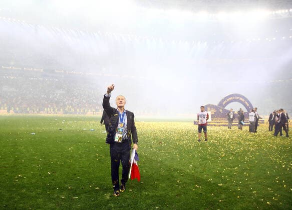 Mandatory Credit: Photo by Kieran Mcmanus BPI Shutterstock (9762196fw) France manager Didier Deschamps at the end of the game France v Croatia, Final, 2018 FIFA World Cup, WM, Weltmeisterschaft, Fussball football match, Luzhniki Stadium, Moscow, Russia - 15 Jul 2018 France v Croatia, Final, 2018 FIFA World Cup football match, Luzhniki Stadium, Moscow, Russia - 15 Jul 2018  Copyright: xKieranxMcmanus BPI Shutterstockx 9762196fw