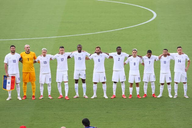 France team group, Mannschaftsbild, Totale (FRA), JULY 22, 2021 - Football Soccer : Men s First Round Group A match between Mexico - France during the Tokyo 2020 Olympic Games, Olympische Spiele, Olympia, OS at the Tokyo Stadium in Tokyo, Japan. Noxthirdxpartyxsales  (165158325)