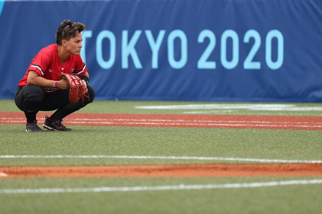 Jenn Salling (CAN), JULY 22, 2021 - Softball : Opening Round match between United States - Canada during the Tokyo 2020 Olympic Games, Olympische Spiele, Olympia, OS at the Fukushima Azuma Baseball Stadium in Fukushima, Japan. Noxthirdxpartyxsales  (165162387)