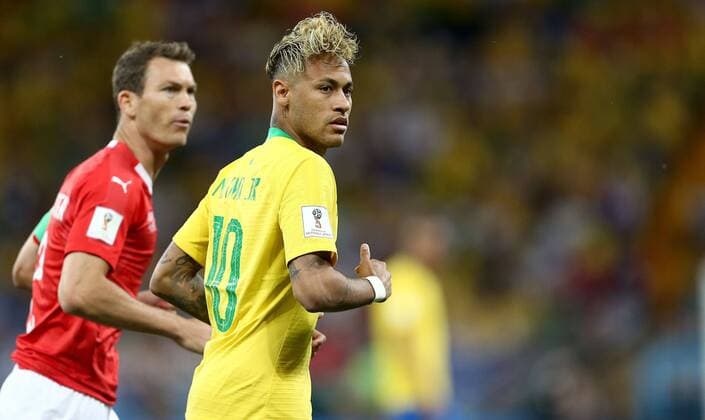 Mandatory Credit: Photo by Michael Zemanek BPI Shutterstock (9718733fu) Neymar of Brazil Brazil v Switzerland, Group E, 2018 FIFA World Cup, WM, Weltmeisterschaft, Fussball football match, Rostov Arena, Rostov-on-Don, Russia - 17 Jun 2018 Brazil v Switzerland, Group E, 2018 FIFA World Cup football match, Rostov Arena, Rostov-on-Don, Russia - 17 Jun 2018  Copyright: xMichaelxZemanek BPI Shutterstockx 9718733fu