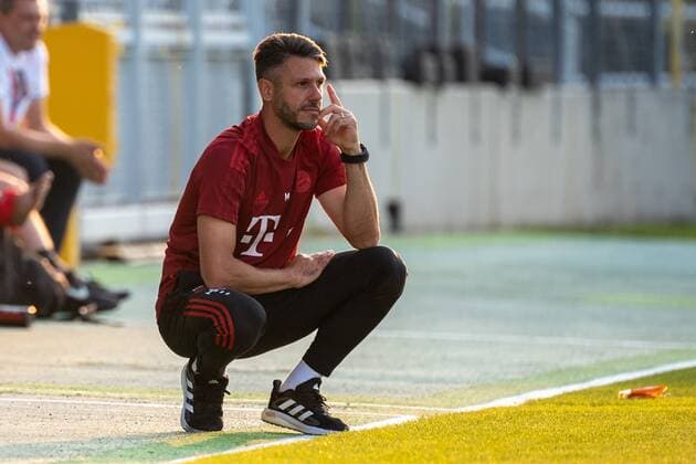 Cheftrainer Danny Schwarz (FC Bayern II), FC Bayern II vs. SV Heimstetten, Regionalliga, 23.07.2021 DFB regulations prohibit any use of photographs as image sequences and or quasi-video Muenchen Bayern Deutschland