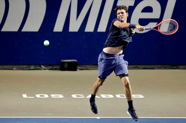 American Taylor Fritz in action against England s Cameron Norrie, during a semi-final match of the Los Cabos Tennis Open, today, in the state of Baja California Sur, Mexico, 23 July 2021. EFE Jorge Reyes Los Cabos Tennis Open !ACHTUNG: NUR REDAKTIONELLE NUTZUNG!  Copyright: xJorgexReyesx MEX7486 20210724-c587752e280cb79b5b74a262a0b7d70e46d8f1f7