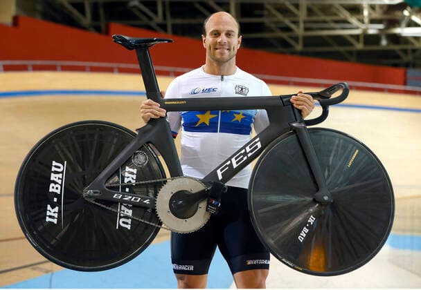 Frankfurt (Oder), 22.07.2021 - Verabschiedung der Olympiateilnehmer des Bund Deutscher Radfahrer (BDR) und der Sportler des des Olympiastuetzpunktes Frankfurt Oder). Im Bild, der zweifache Europameister, Maximilian Levy.