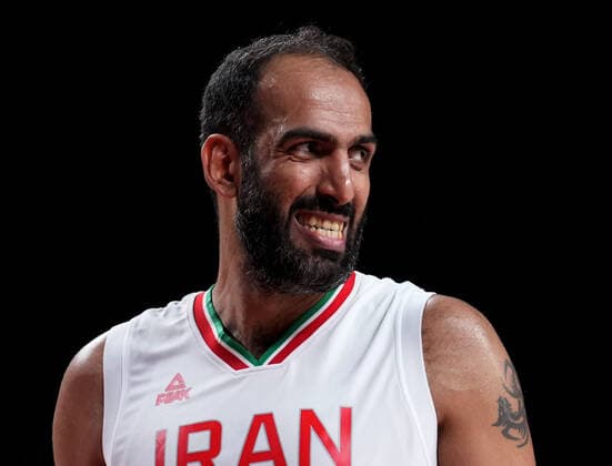 (210725) -- TOKYO, July 25, 2021 -- Hamed Haddadi of Iran reacts during the men s preliminary round group A match between Iran and the Czech Republic at the Tokyo 2020 Olympic Games, Olympische Spiele, Olympia, OS in Tokyo, Japan, July 25, 2021. ) (TOKYO2020)JAPAN-TOKYO-OLY-BASKETBALL-PRELIMINARY-GROUP A MengxYongmin 