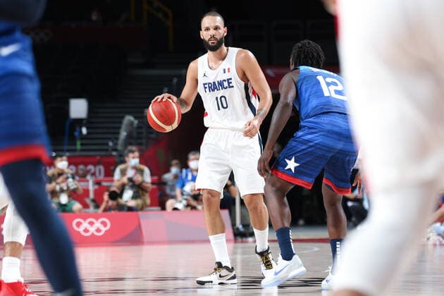 July 25, 2021, Saitama, Tokyo, Japan: Evan FOURNIER of France in action during Men s Preliminary Round Group A Game between France and the United States at the Saitama Super Arena on July 25th 2021 in Saitama, Japan Saitama Japan - ZUMAc179 20210725_zep_c179_091 Copyright: xMickaelxChavetx