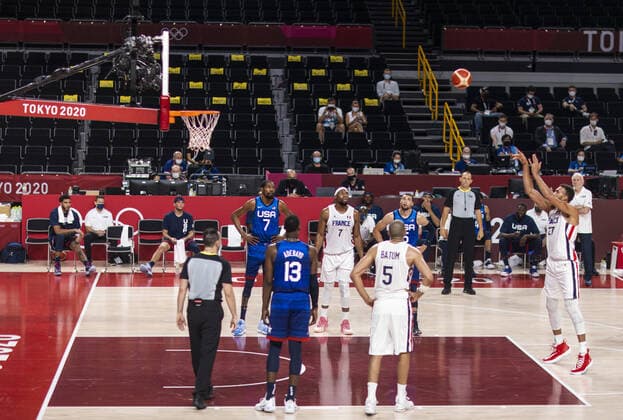 Tokyo Tokio, 25.07.2021, Japan, Olympic Games, Olympische Spiele, Olympia, OS GOBERT Rudy (FRA) Basketball USA - France Olympische Spiele, 2020 2021 Foto: Moritz Müller Only for Editorial use