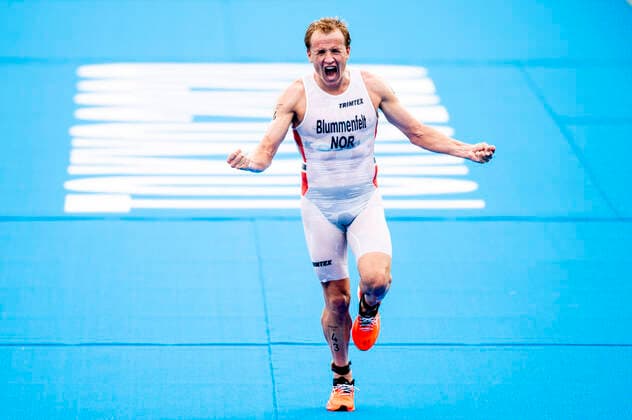 Tokio 2020 im Jahr 2021, Rückblick: Olympische Highlights joie de Kristian Blummenfelt (Nor) a l arrivee TRIATHLON : Jeux Olympiques - Tokyo - 26 07 2021 JBAutissier Panoramic 