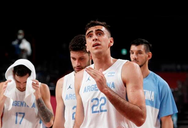 Argentina s Juampi Vaulet reacts after the match between Argentina and Slovenia for Group C of men s basketball for the 2020 Olympic Games, Olympische Spiele, Olympia, OS at the Saitama Super Arena in Tokyo, Japan, 26 July 2021. 2020 Olympics Basketball: Argentina - Slovenia !ACHTUNG: NUR REDAKTIONELLE NUTZUNG!  Copyright: xKaixFoesterlingx EVE2166 20210726-bd7374344eb1916f4d38736882513d4d475142cb