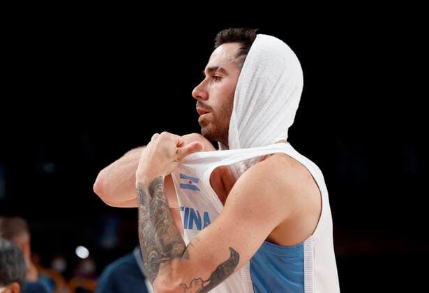 Argentina s Luca Vildoza reacts after the match between Argentina and Slovenia for Group C of men s basketball for the 2020 Olympic Games, Olympische Spiele, Olympia, OS at the Saitama Super Arena in Tokyo, Japan, 26 July 2021. 2020 Olympics Basketball: Argentina - Slovenia !ACHTUNG: NUR REDAKTIONELLE NUTZUNG!  Copyright: xKaixFoesterlingx EVE2167 20210726-c3bd7e536e9927fcbbf3bc1298ea53f9f3797ca2