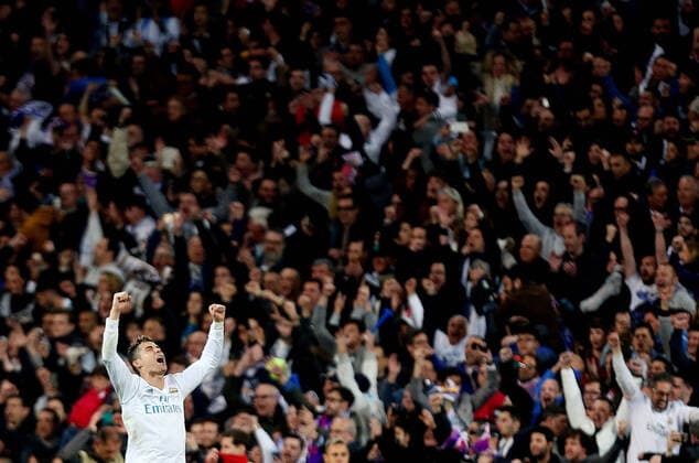 Mandatory Credit: Photo by James Marsh BPI Shutterstock (9655814ea) Cristiano Ronaldo of Real Madrid celebrates at full time. Real Madrid v Bayern Munich, UEFA Champions League, Semi-Final, Second Leg, Santiago Bernabeu Stadium, Madrid, Spain - 1 May 2018 Real Madrid v Bayern Munich, UEFA Champions League, Semi-Final, Second Leg, Santiago Bernabeu Stadium, Madrid, Spain - 1 May 2018  Copyright: xJamesxMarsh BPI Shutterstockx 9655814ea