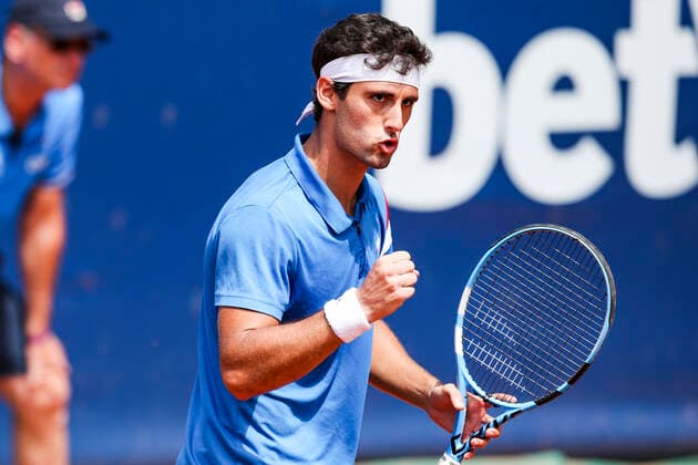 TENNIS - ATP, Tennis Herren Generali Open 2021 KITZBUEHEL,AUSTRIA,26.JUL.21 - TENNIS - ATP World Tour, Generali Open. Image shows the rejoicing of Carlos Taberner (ESP).  GEPAxpictures xPatrickxSteiner