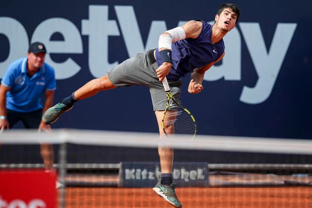 TENNIS - ATP, Tennis Herren Generali Open 2021 KITZBUEHEL,AUSTRIA,27.JUL.21 - TENNIS - ATP World Tour, Generali Open. Image shows Carlos Alcaraz (ESP).  GEPAxpictures xPatrickxSteiner