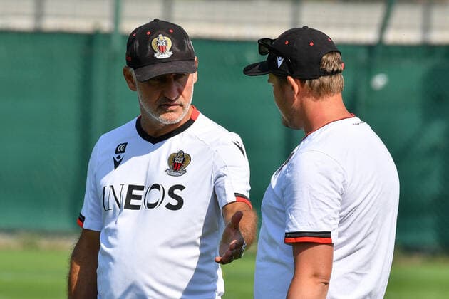 Christophe Galtier - Entrainement de l OGC Nice au Centre d Entrainement et de Formation de l OGC Nice. FOOTBALL : Entrainement de l OGC Nice - 28 07 2021 LionelUrman Panoramic 