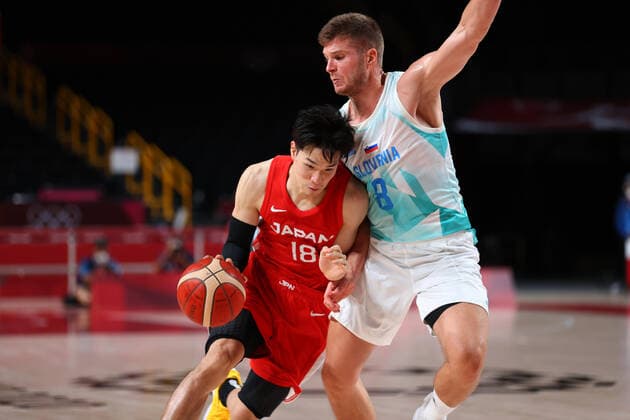 (L to R) Yudai Baba (JPN), Edo Muric (SLO), JULY 29, 2021 - Basketball : Men s Preliminary Round Group C match between Slovenia 116-81 Japan during the Tokyo 2020 Olympic Games, Olympische Spiele, Olympia, OS at the Saitama Super Arena in Saitama, Japan. Noxthirdxpartyxsales  (165794731)